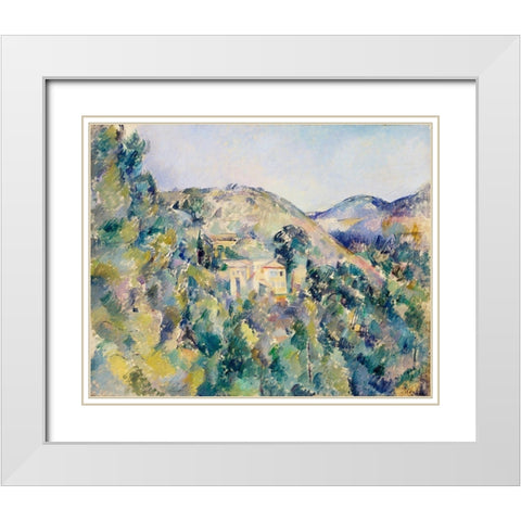 View of the Domaine Saint-Joseph White Modern Wood Framed Art Print with Double Matting by Cezanne, Paul