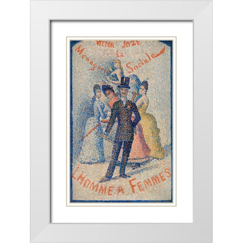 The Ladies Man  White Modern Wood Framed Art Print with Double Matting by Seurat, Georges