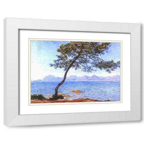 Cap DAntibes White Modern Wood Framed Art Print with Double Matting by Monet, Claude