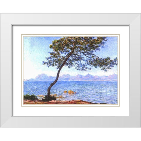 Cap DAntibes White Modern Wood Framed Art Print with Double Matting by Monet, Claude
