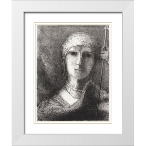 Parsifal White Modern Wood Framed Art Print with Double Matting by Redon, Odilon