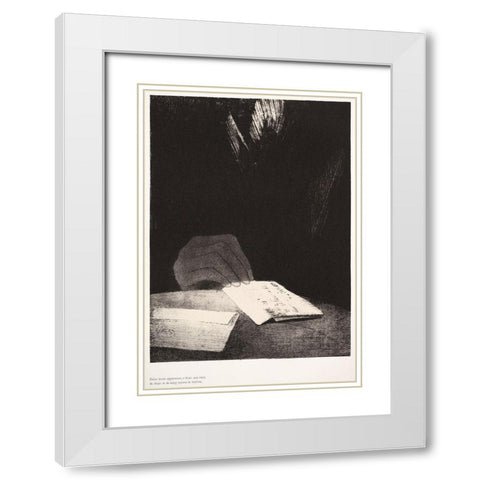 To All Appearances, It Has a Hand of Flesh and Blood Just Like My Own White Modern Wood Framed Art Print with Double Matting by Redon, Odilon