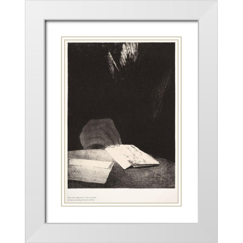 To All Appearances, It Has a Hand of Flesh and Blood Just Like My Own White Modern Wood Framed Art Print with Double Matting by Redon, Odilon