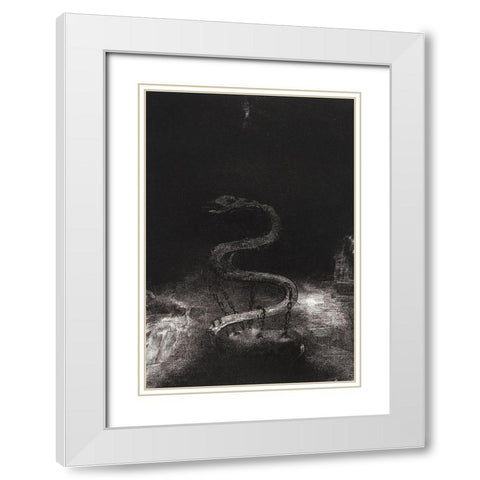 And Bound Him a Thousand Years White Modern Wood Framed Art Print with Double Matting by Redon, Odilon