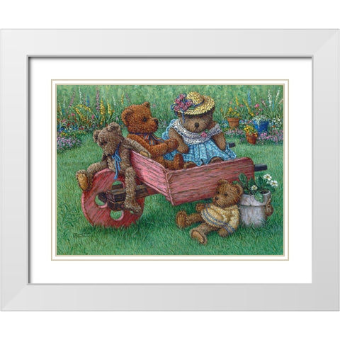 Amys Bears White Modern Wood Framed Art Print with Double Matting by Kruskamp, Janet