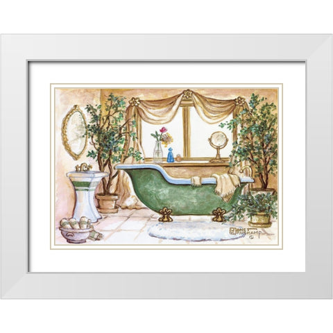 Vintage Bathtub III White Modern Wood Framed Art Print with Double Matting by Kruskamp, Janet