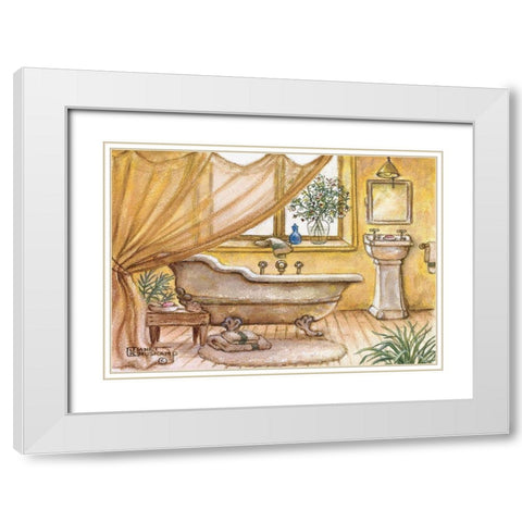 Vintage Bathtub II White Modern Wood Framed Art Print with Double Matting by Kruskamp, Janet