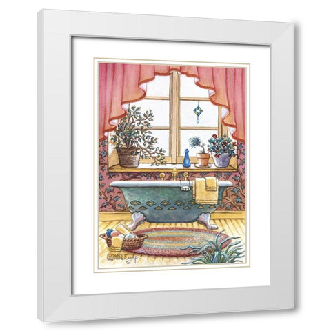 Vintage Bathtub I White Modern Wood Framed Art Print with Double Matting by Kruskamp, Janet
