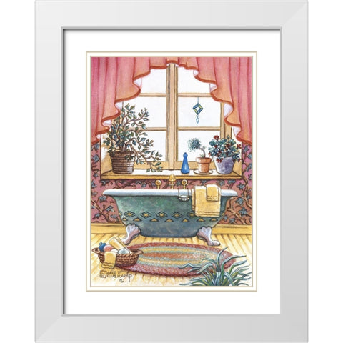 Vintage Bathtub I White Modern Wood Framed Art Print with Double Matting by Kruskamp, Janet