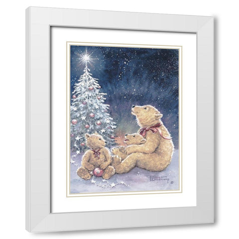 Snow Bears II White Modern Wood Framed Art Print with Double Matting by Kruskamp, Janet