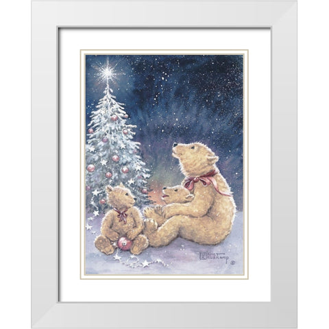 Snow Bears II White Modern Wood Framed Art Print with Double Matting by Kruskamp, Janet