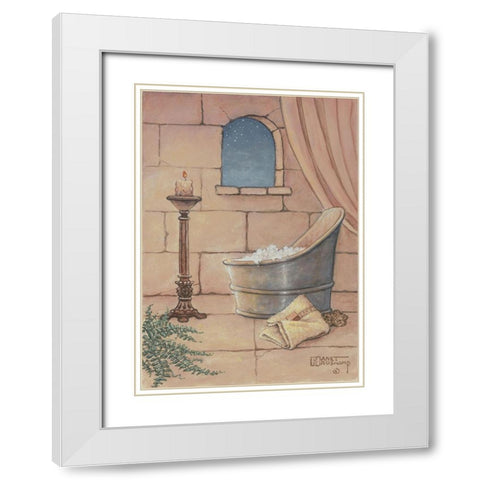 Medieval Bath White Modern Wood Framed Art Print with Double Matting by Kruskamp, Janet