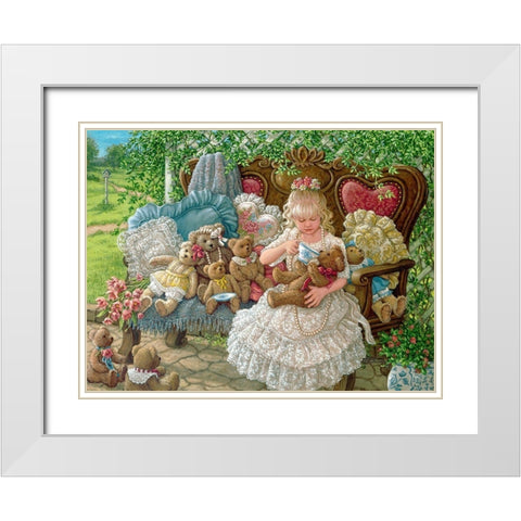Hollys Bears White Modern Wood Framed Art Print with Double Matting by Kruskamp, Janet