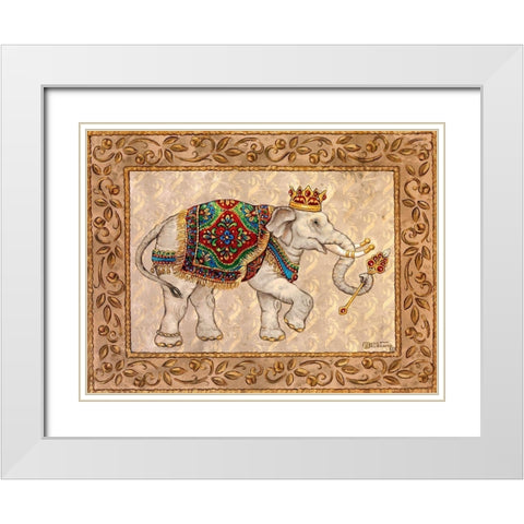 Royal Elephant I White Modern Wood Framed Art Print with Double Matting by Kruskamp, Janet