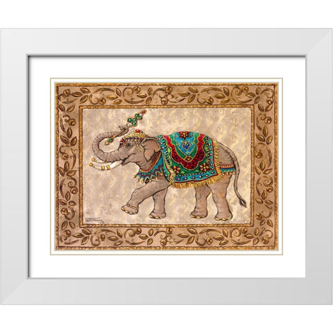 Royal Elephant II White Modern Wood Framed Art Print with Double Matting by Kruskamp, Janet