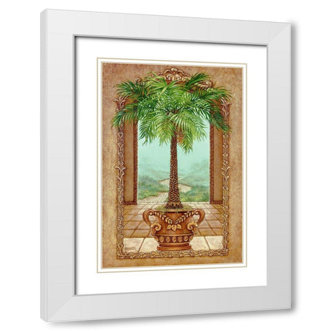 Classical Palm Tree White Modern Wood Framed Art Print with Double Matting by Kruskamp, Janet