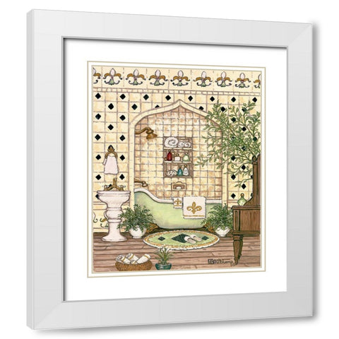 Elegant Bath III White Modern Wood Framed Art Print with Double Matting by Kruskamp, Janet