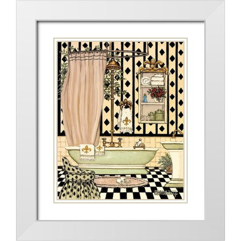 Elegant Bath II White Modern Wood Framed Art Print with Double Matting by Kruskamp, Janet