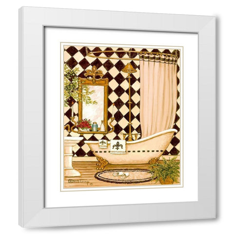 Elegant Bath I White Modern Wood Framed Art Print with Double Matting by Kruskamp, Janet