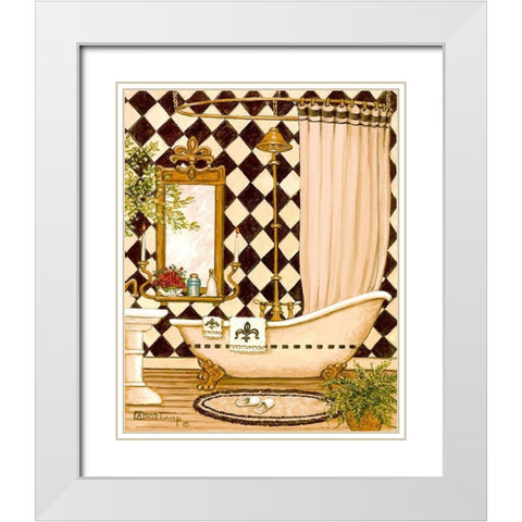 Elegant Bath I White Modern Wood Framed Art Print with Double Matting by Kruskamp, Janet