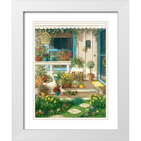 Spring Front Porch White Modern Wood Framed Art Print with Double Matting by Kruskamp, Janet