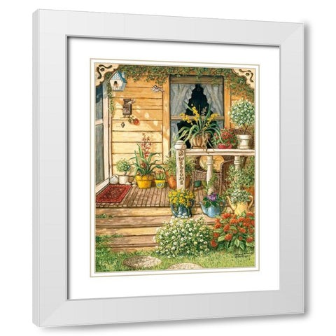 Summer Front Porch White Modern Wood Framed Art Print with Double Matting by Kruskamp, Janet