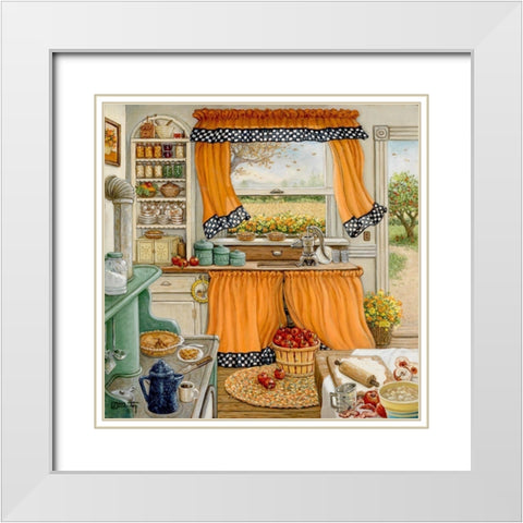 Pie Baking Day White Modern Wood Framed Art Print with Double Matting by Kruskamp, Janet