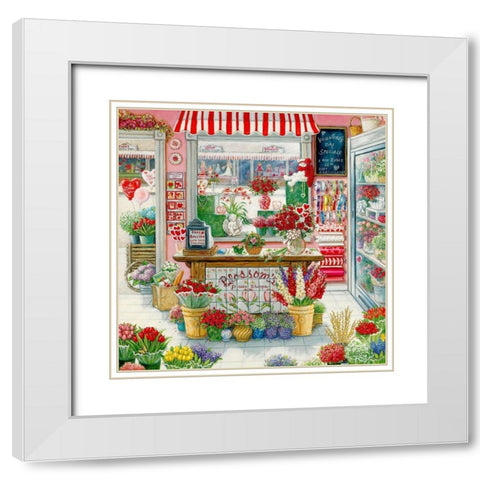 Blossoms Flower Shoppe White Modern Wood Framed Art Print with Double Matting by Kruskamp, Janet