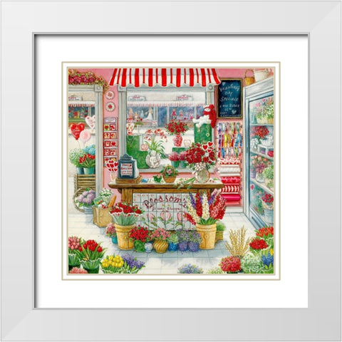 Blossoms Flower Shoppe White Modern Wood Framed Art Print with Double Matting by Kruskamp, Janet