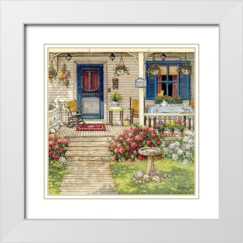 Front Porch in Maine White Modern Wood Framed Art Print with Double Matting by Kruskamp, Janet