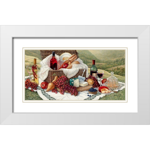 Tuscan Picnic White Modern Wood Framed Art Print with Double Matting by Kruskamp, Janet