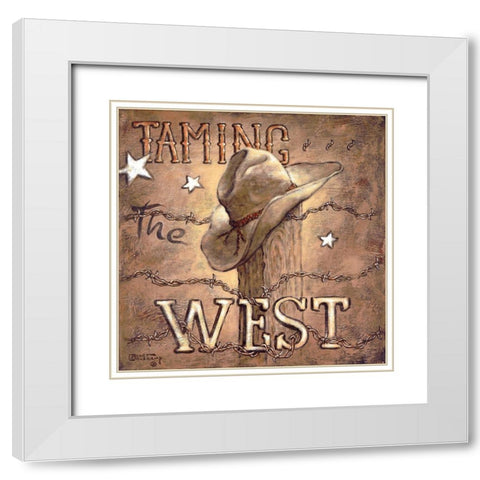 Taming the West White Modern Wood Framed Art Print with Double Matting by Kruskamp, Janet
