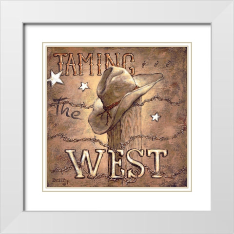Taming the West White Modern Wood Framed Art Print with Double Matting by Kruskamp, Janet