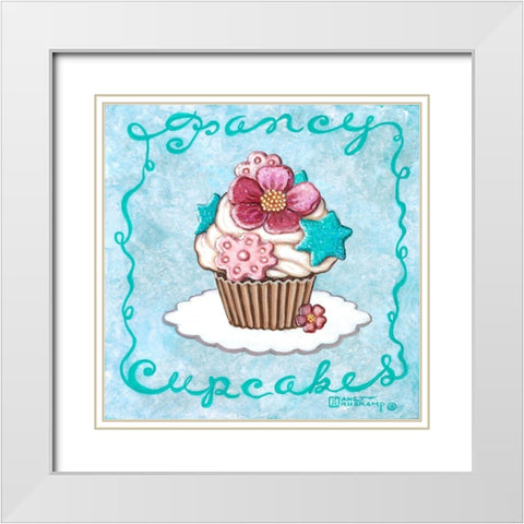 Fancy Cupcakes White Modern Wood Framed Art Print with Double Matting by Kruskamp, Janet