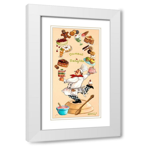 Dessert Delights White Modern Wood Framed Art Print with Double Matting by Kruskamp, Janet