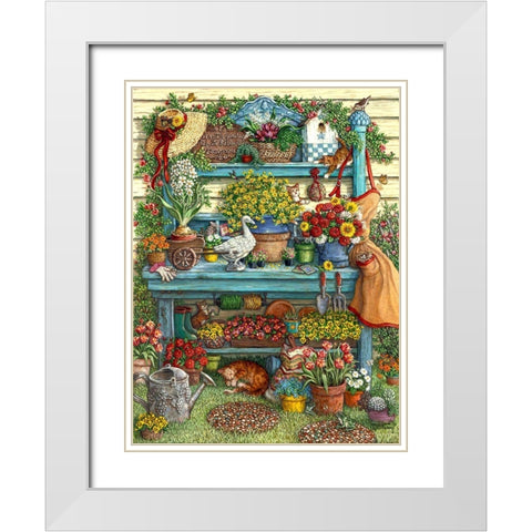 Welcome to Spring White Modern Wood Framed Art Print with Double Matting by Kruskamp, Janet