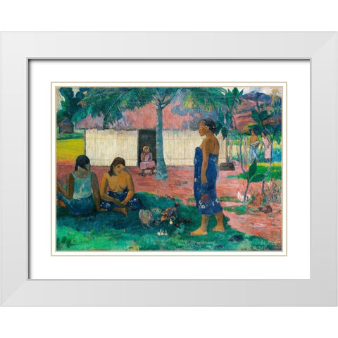 Why Are You Angry? White Modern Wood Framed Art Print with Double Matting by Gauguin, Paul