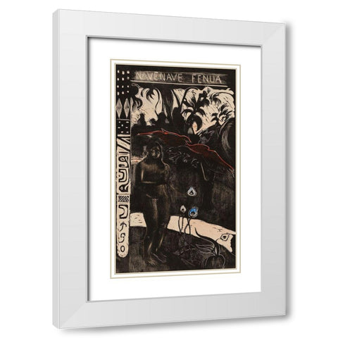 Delightful Land (Nave nave fenua), from the Noa Noa Suite White Modern Wood Framed Art Print with Double Matting by Gauguin, Paul