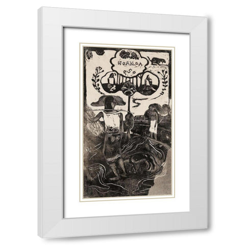 Fragrant (Noa noa) White Modern Wood Framed Art Print with Double Matting by Gauguin, Paul