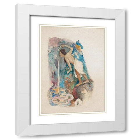 Pape moe White Modern Wood Framed Art Print with Double Matting by Gauguin, Paul