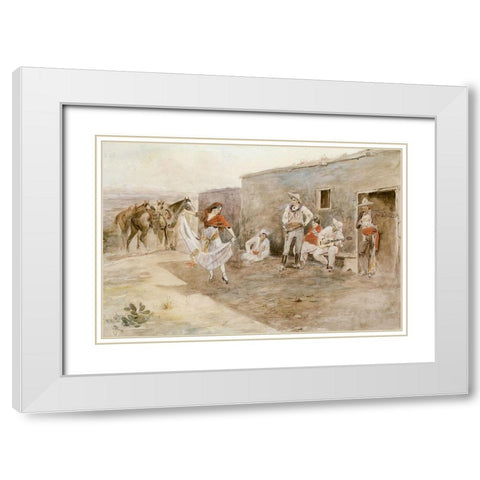 Casa Alegre White Modern Wood Framed Art Print with Double Matting by Russell, Charles Marion