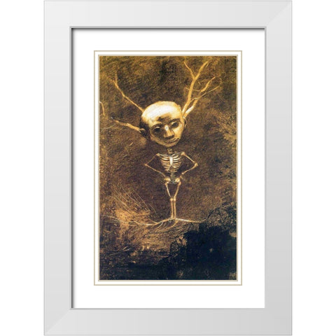 Spirit of the Forest White Modern Wood Framed Art Print with Double Matting by Redon, Odilon