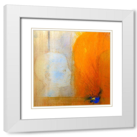 The Child White Modern Wood Framed Art Print with Double Matting by Redon, Odilon