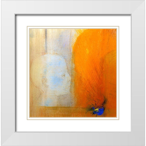 The Child White Modern Wood Framed Art Print with Double Matting by Redon, Odilon
