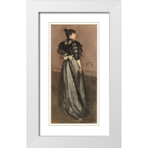 Mother of Pearl and Silver, The Andalusian White Modern Wood Framed Art Print with Double Matting by Whistler, James McNeill
