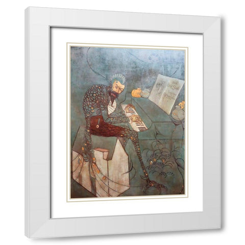 The Gold Scab, Eruption in Frilthy Lucre, The Creditor White Modern Wood Framed Art Print with Double Matting by Whistler, James McNeill