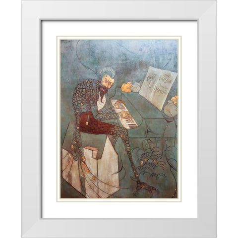 The Gold Scab, Eruption in Frilthy Lucre, The Creditor White Modern Wood Framed Art Print with Double Matting by Whistler, James McNeill