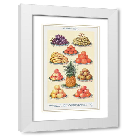 Dessert Fruit White Modern Wood Framed Art Print with Double Matting by Mrs. Beeton''s Book of Household Management