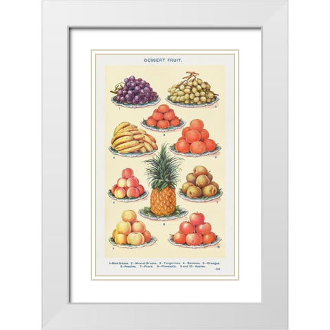 Dessert Fruit White Modern Wood Framed Art Print with Double Matting by Mrs. Beeton''s Book of Household Management