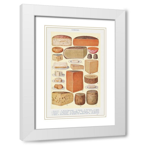 Cheeses White Modern Wood Framed Art Print with Double Matting by Mrs. Beeton''s Book of Household Management
